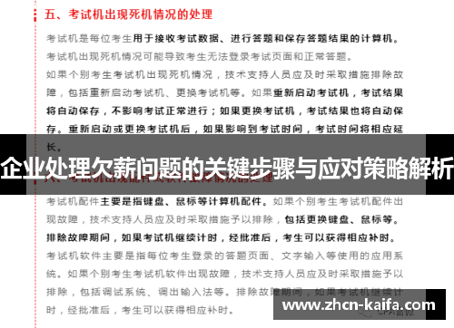 企业处理欠薪问题的关键步骤与应对策略解析